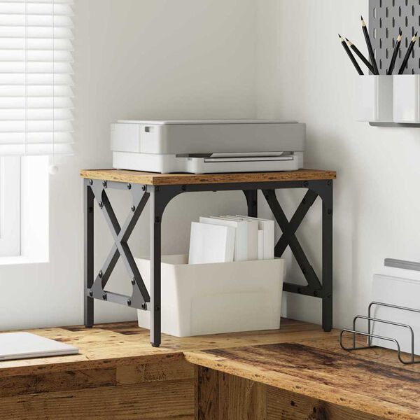 vidaXL Spausdintuvo laikiklis Senovinis medis 40 x 30 x 31 cm