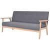 vidaXL Trivietė sofa, tamsiai pilkos spalvos, audinys