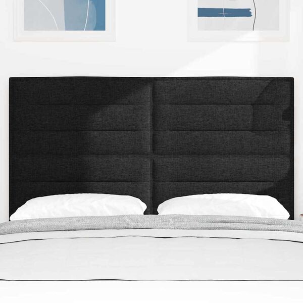 vidaXL LED galvūgalis su galvūgalio Juoda 160 cm Poliesteris