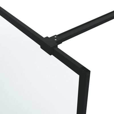 vidaXL Dušo sienelė, juoda, 140x195cm, ESG stiklas, matinė