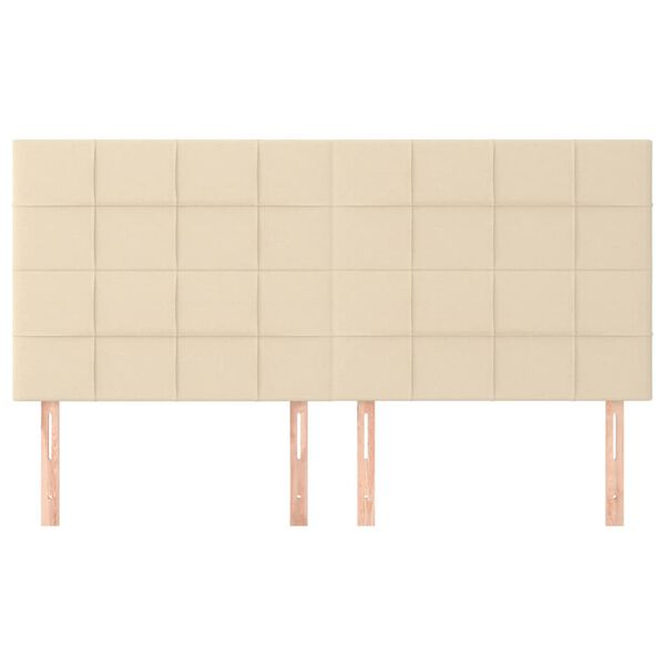 vidaXL Galvūgalis, kreminės spalvos, 180x5x118/128 cm, audinys