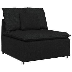 vidaXL Modulinė sofa su pagalvėlėmis, juoda, 100 cm
