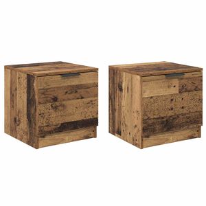 vidaXL Lovos spintelė su stalčių 2 pcs Senas medis 40 x 39 x 40cm