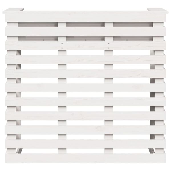 vidaXL Lauko baro stalas, baltas, 113,5x50x103cm, pu&scaron;ies masyvas