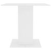 vidaXL Valgomojo stalas, baltos spalvos, 80x80x75 cm, apdirbta mediena