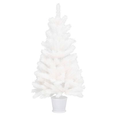 vidaXL Dirbtinė apšviesta Kalėdų eglutė, baltos spalvos, 90cm