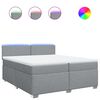 vidaXL Lova su spyruoklėmis ir čiužiniu, pilka, 200x200cm, audinys