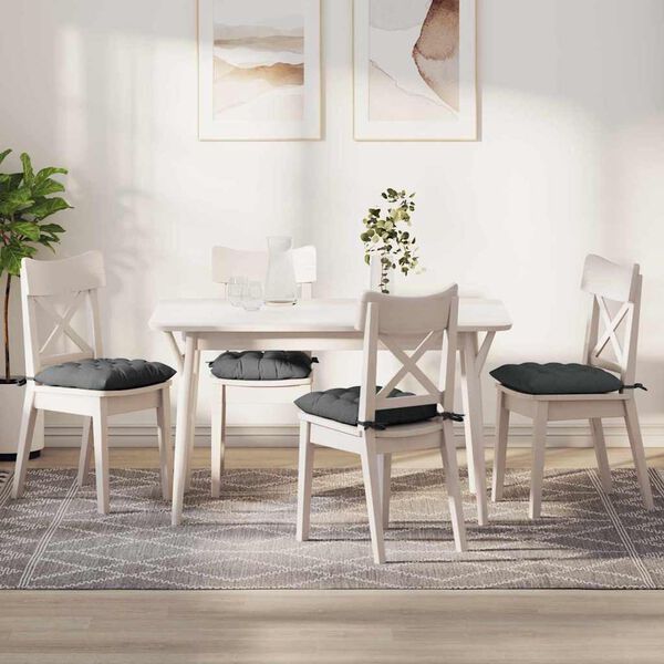 vidaXL Sėdynių pagalvėlės 2 pcs Tamsiai pilka 40 x 40 x 6 cm audinys