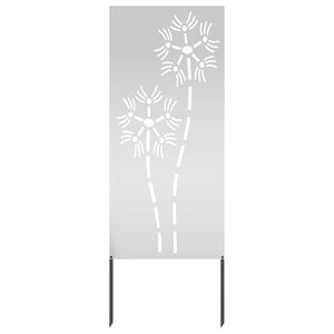 vidaXL Sodo privatumo ekranas &bdquo;Fretwork&ldquo; Sidabro 50 x 140 cm