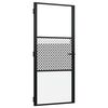 vidaXL Stiklinės durys 93 x 3,5 x 201,5 cm Aliuminis Juoda