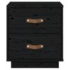 vidaXL Naktinės spintelės, 2vnt., juodos, 40x34x45cm, pušies masyvas