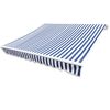 140010 vidaXL Awning Top Sunshade Canvas Navy Blue and White 4x3 m