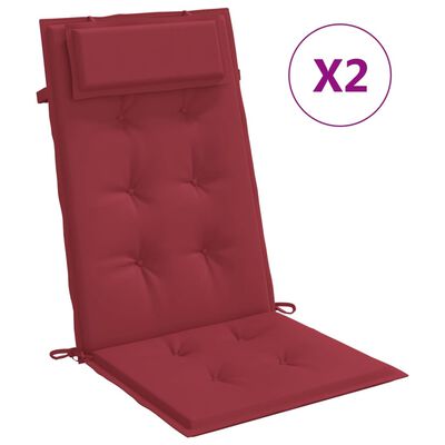 vidaXL Kėdės pagalvėlės, 2vnt., raudonojo vyno, oksfordo audinys