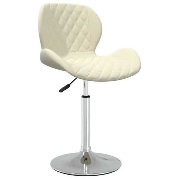 vidaXL Pasukama valgomojo kėdė, kreminės spalvos, aksomas