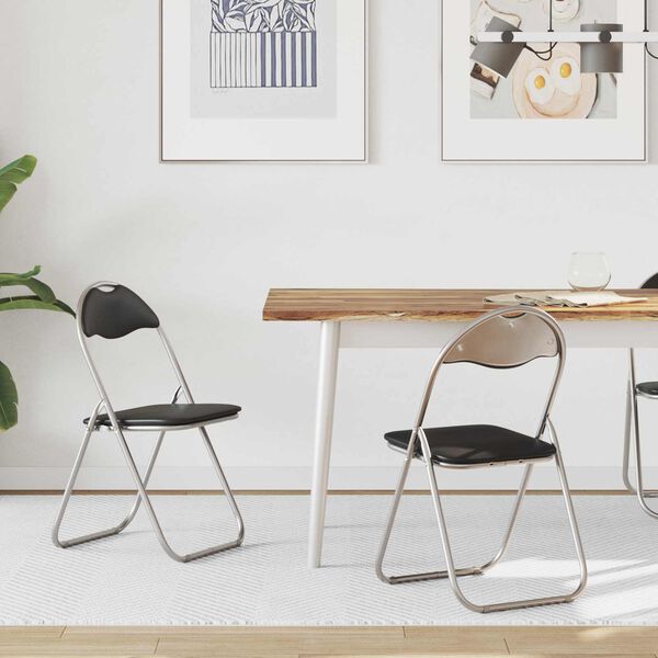 vidaXL Sulankstoma kėdė 2 pcs Juoda ir pilka 48 x 43,5 x 81 cm