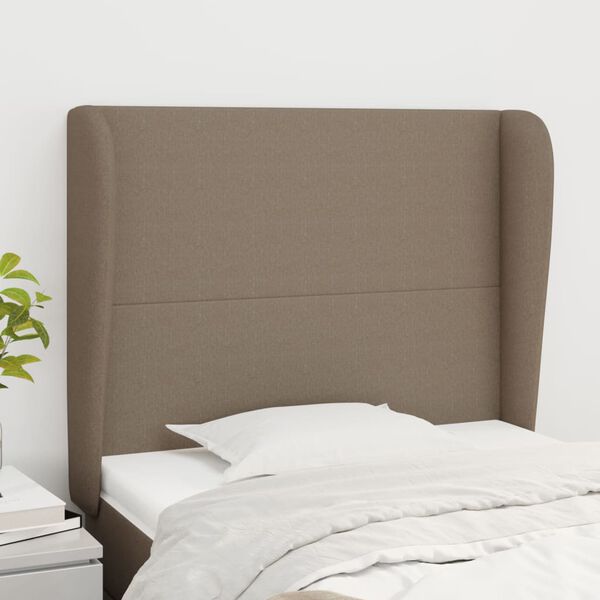 vidaXL Galvūgalis su auselėmis, taupe, 103x23x118/128cm, audinys