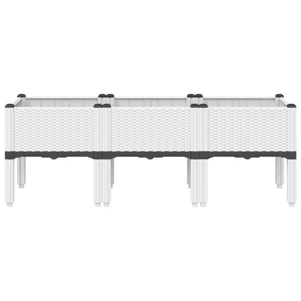 vidaXL Sodo lovelis su kojomis, baltos spalvos, 120x40x42cm, PP