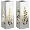 vidaXL Saulės LED &scaron;aligatvio &scaron;viesa 2 vnt. &Scaron;ilta balta 18 x 18 x 50 cm