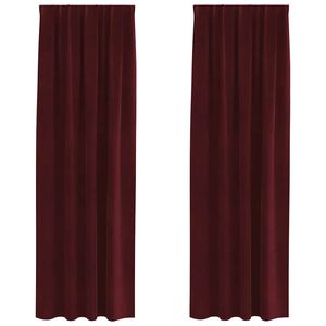 vidaXL Užtemdymo užuolaidos 2 pcs Vyno raudona 140 x 225 cm Aksomas