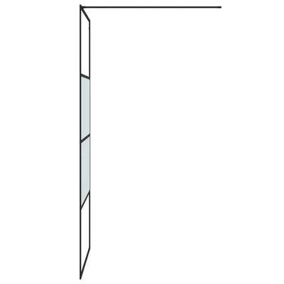 vidaXL Dušo sienelė, juoda, 90x195cm, ESG stiklas, pusiau matinė