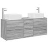 vidaXL Vonios spintos komplektas 3 vnt. Pilka Sonoma 49,5 x 41 x 63 cm