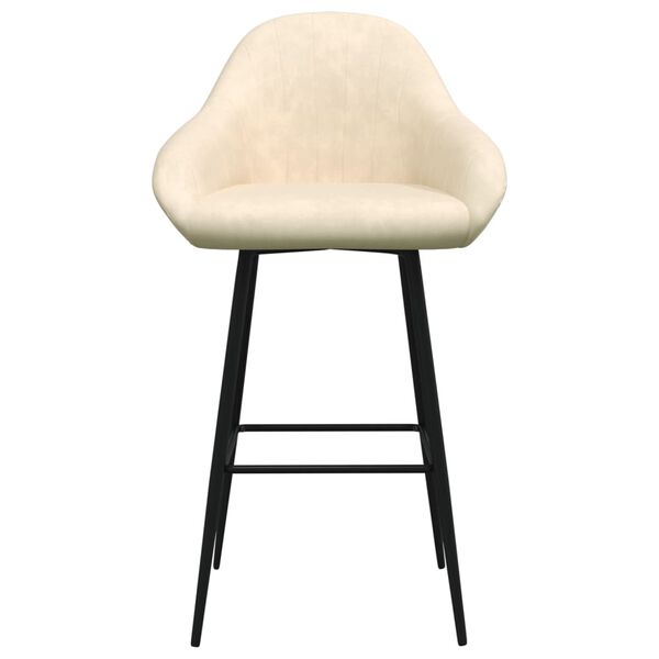 vidaXL Baro taburetė, kreminės spalvos, aksomas