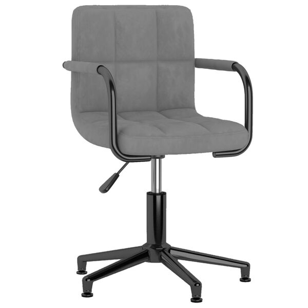 vidaXL Pasukamos valgomojo kėdės, 2vnt., &scaron;viesiai pilkos, aksomas