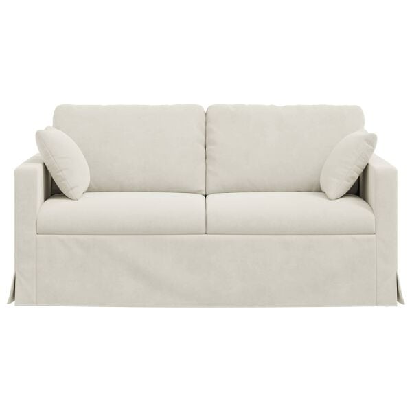 vidaXL Sofa Kreminė 158 x 78 x 80 cm Aksomas