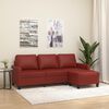 vidaXL Trivietė sofa su pakoja, raudonojo vyno, 180cm, dirbtinė oda