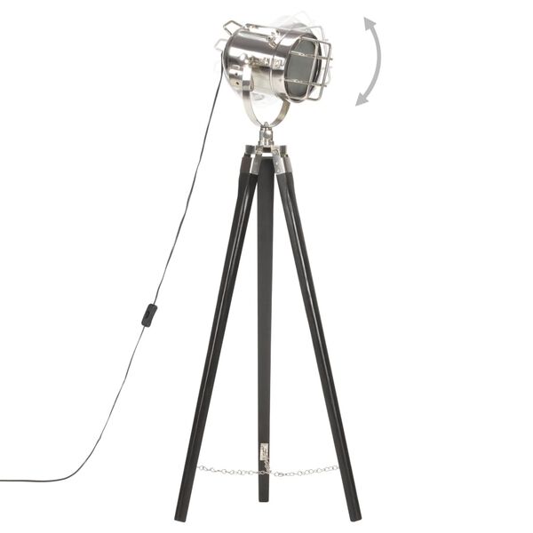 vidaXL Trikojis pastatomas šviestuvas, juodas, 97cm, mango masyvas