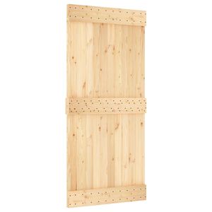 vidaXL Slankios durys NARVIK Natūrali ir juoda 95 x 210 cm (213,5 cm)