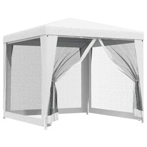 vidaXL Proginė palapinė su 4 tinklinėmis sienomis, balta, 2,5x2,5m
