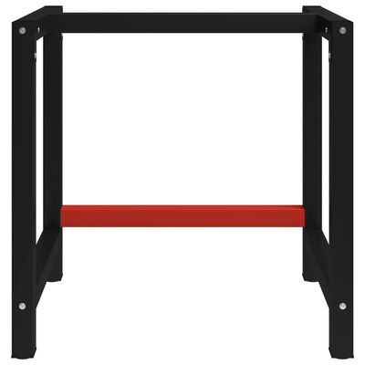 vidaXL Darbastalio rėmas, juodas ir raudonas, 80x57x79cm, metalas