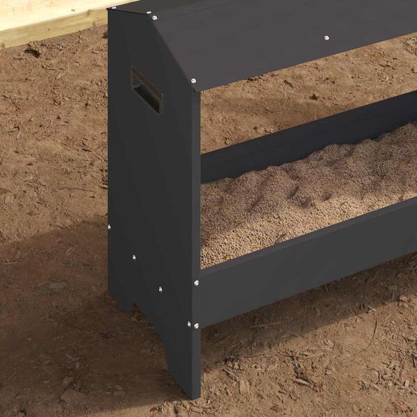 vidaXL Vištų šėrimo iškas Juoda 81 x 32 x 53,5 cm