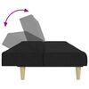 vidaXL Dvivietė sofa-lova su pakoja, juodos spalvos, audinys