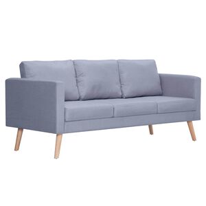 vidaXL Trivietė sofa, audinys, &scaron;viesiai pilka
