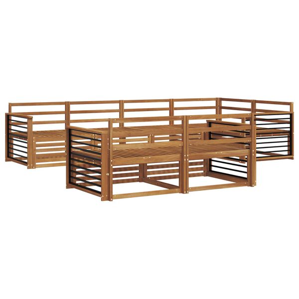 vidaXL Lauko sofos komplektas 7 pcs Natūrali Kietos akacijos mediena
