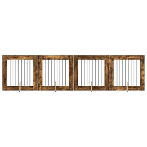 vidaXL &Scaron;unų vartai su stovais 4 pcs Dūminio ąžuolo 80 x 80 cm
