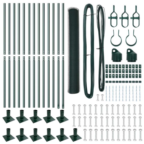 vidaXL Tvorelės stulpas Žalia 25 x 0,8 m (13 mm tinklas)