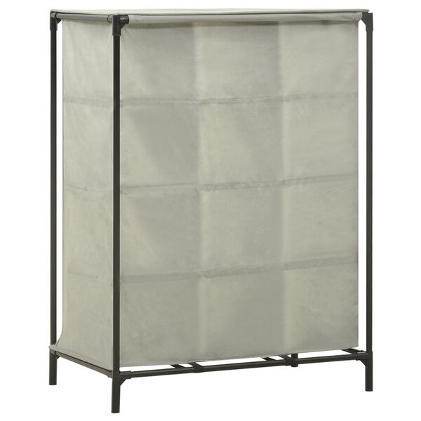 vidaXL Batų lentyna, pilka, 55x36x76cm, neaustinis audinys ir plienas