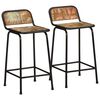 vidaXL Baro taburetės, 2vnt., 46x35,5x80 cm, perdirbtos medienos