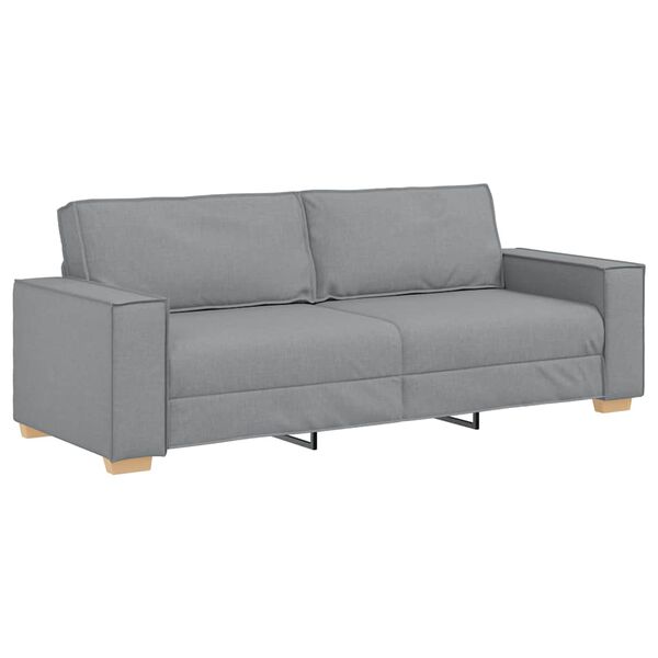 vidaXL Trivietė sofa, &scaron;viesiai pilka, 180 cm, audinys
