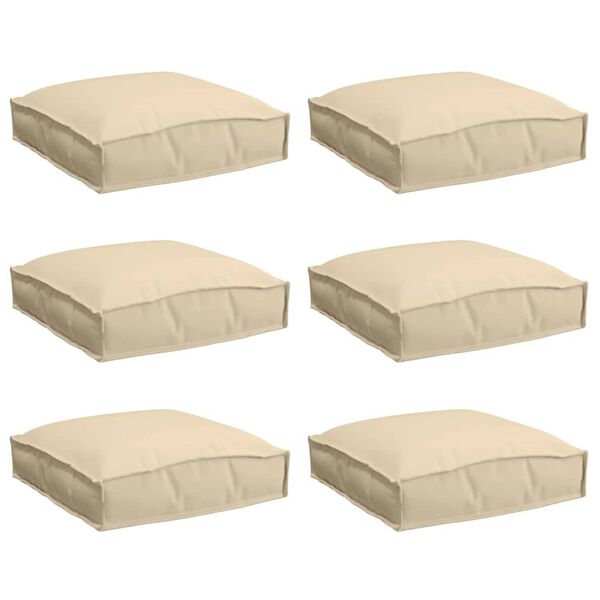 vidaXL Pagalvėlė 6 pcs Smėlio 40 x 40 x 8 cm Oksfordo audinys