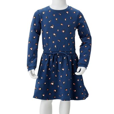 Vaikiška suknelė ilgomis rankovėmis, tamsiai mėlyna, 92 dydžio