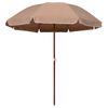 vidaXL Sodo skėtis nuo saulės su plieniniu stulpu, taupe, 240cm