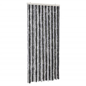 vidaXL Užuolaida nuo musių, pilka ir juoda, 90x220cm, &scaron;enilis