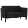 vidaXL Dvivietė sofa, juoda, 111 cm, audinys