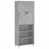 vidaXL Komoda, betono pilkos spalvos, 69,5x34x180cm, apdirbta mediena