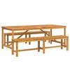 vidaXL Sodo valgomojo komplektas 3 vnt. Ruda 200 x 90 x 74 cm
