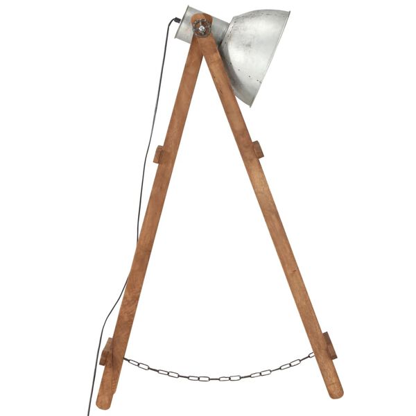 vidaXL Tor&scaron;eras, sidabrinės spalvos, mango medienos masyvas, E27